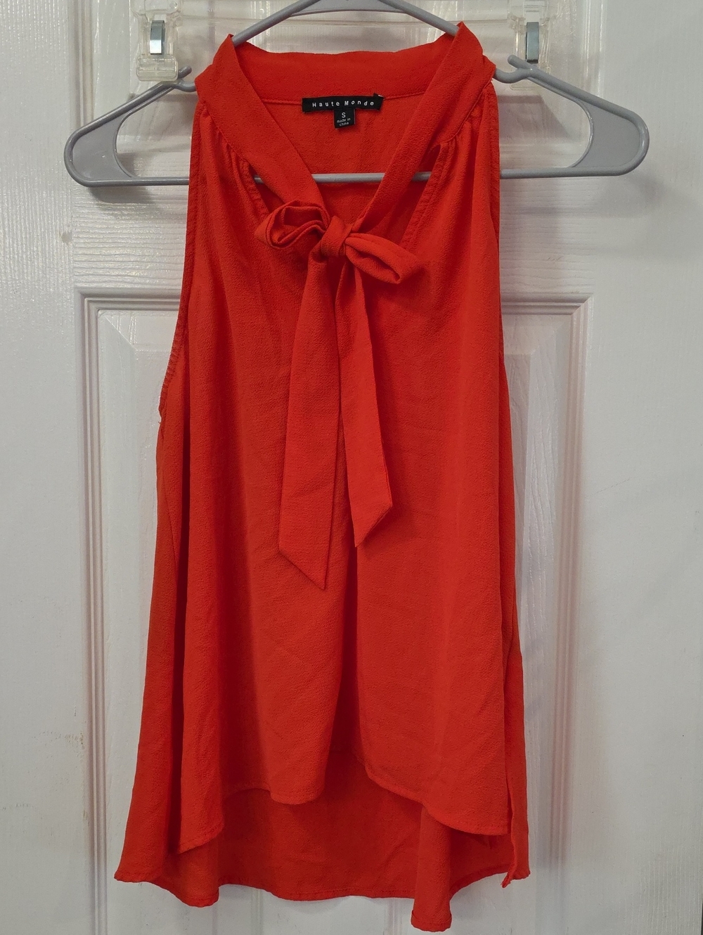 Mossimo Supply Co. Red-Orange Tie-Neck Sleeveless Camisole